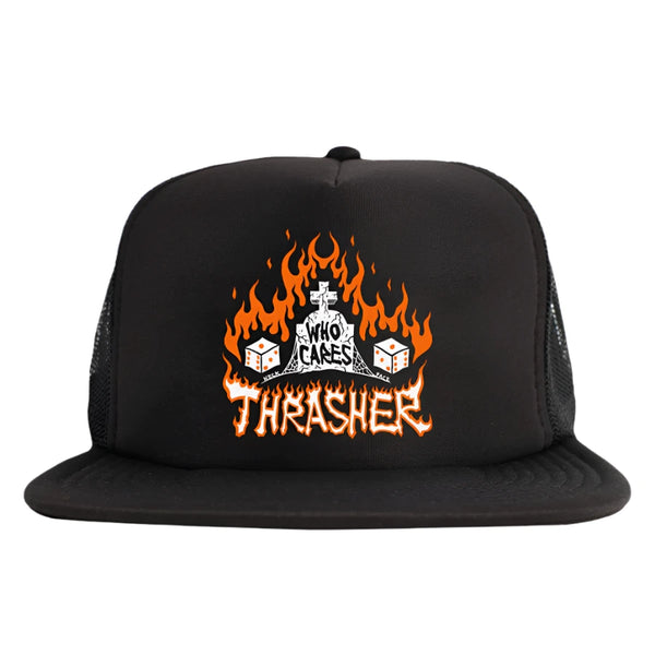Thrasher - Who Cares By Neckface Trucker Hat (Black)